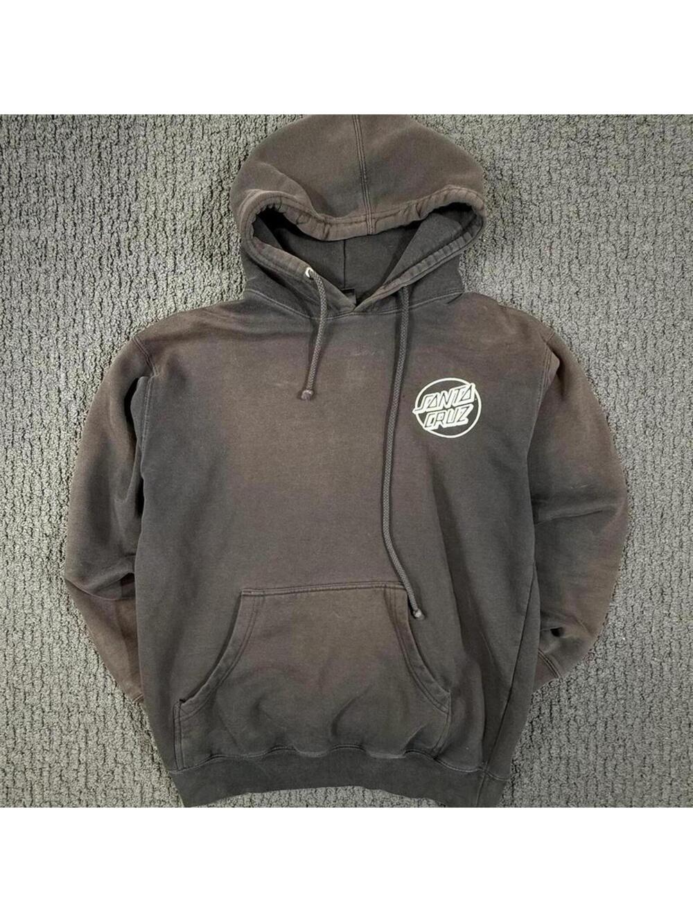 THE ORIGINAL SANTA CRUZ 2000’s Sun Faded Black Graphic Hoodie M